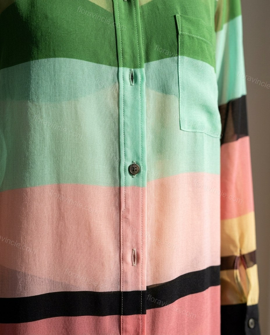 Multi-Color Striped Dress, close-up of striped, by Floravincie