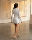 White Floral Mini Lace Dress, alternate use-case lifestyle view, by Floravincie