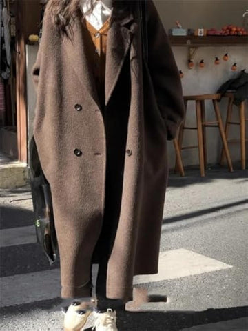 Double-breasted wool coat
